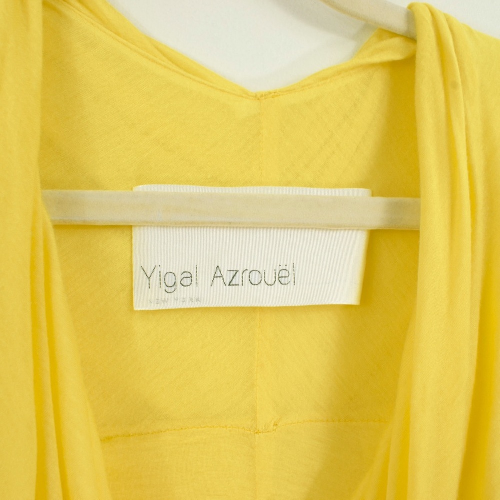 Yigal Azrouel New York Yellow Drape Sleeveless Dress - Picture 5 of 5